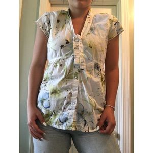 Floral linen blouse
